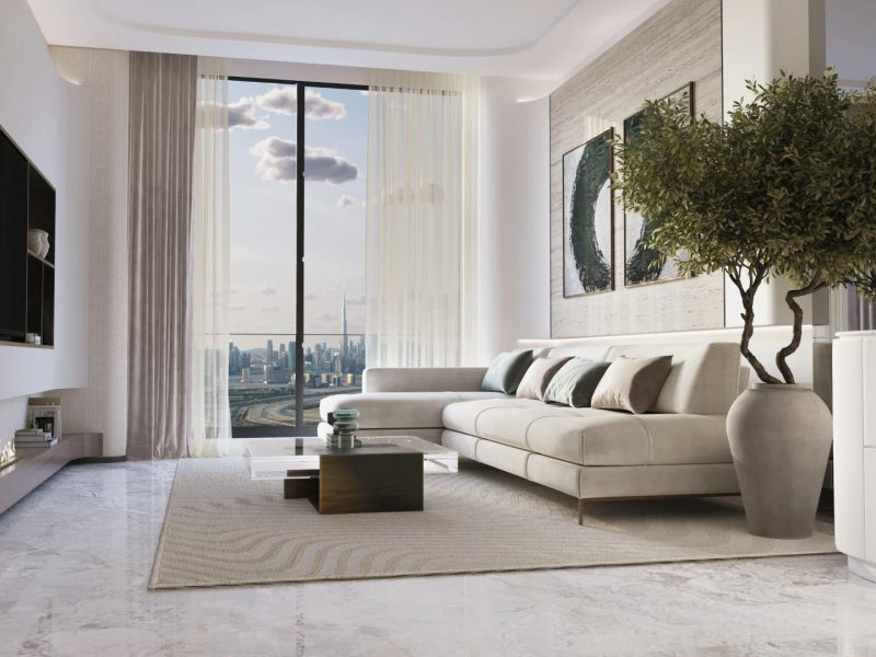Binghatti Pinnacle living room 2