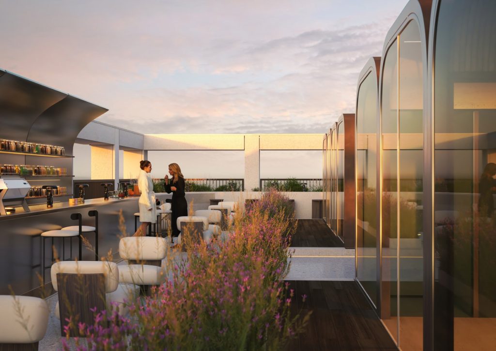 The HiLight Battersea çatı katı sky bar ve oturma alanı