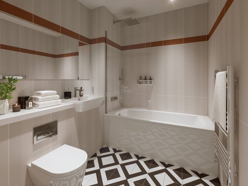 Dyecoats dairesinde banyo